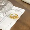 Anillo Abierto Popular de Mariposa Lazo de Esmalte Amarillo Lujo Accesible Gama Alta Único Artístico Anillo para Fiesta Estudiantil