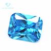 Directo de fábrica 5A circonita aguamarina rectangular piedra desnuda sintética fondo puntiagudo bisel flor de coche piedra Hailan Hao taladro CZ