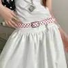 Cinturón con Estampado de Lunares y Bloques de Color Inspirado en el Diseño Y2K para Mujer, Accesorio de Alta Gama con Hebilla Metálica, Adecuado para Decoración de Vestidos