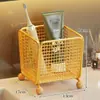 Suporte de Armazenamento para Pente de Banheiro, Organizador de Bancada para Lavatório, Solução de Armazenamento Multifuncional Doméstica para Máscaras Faciais, Escovas de Dente e Pasta de Dente