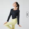 Lulu Ropa de Yoga Manga Larga Ropa de Fitness para Mujer Camiseta Flor Quemada Secado Rápido Deporte Running Entrenamiento Top para Mujer Transpirable de Secado Rápido