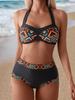 2025 Nuevo Bikini Sexy Europeo y Americano de Costura Simple Dividido para Mujer de Amazon Vacaciones en la Costa