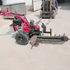 Máquina zanjadora de cadena manual de producción de Shandong, máquina zanjadora de cadena autopropulsada, máquina zanjadora fertilizadora