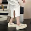 Zapatos Blancos de Malla Transpirable para Mujer Zapatos de Plataforma Tipo Pescador Verano Nuevo Estilo Slip-on Casuales Planos Malla Sencilla Zapatos de Tabla