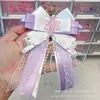 Pingente de Laço em Forma de Leque Estilo Ins com Acessórios de Floco de Neve e Pérola, Decoração Versátil para Chaveiro de Mochila DIY Feito à Mão