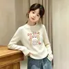 Camiseta Interior de Forro Polar para Niñas Manga Larga 2026 Otoño/Invierno Nuevo Estilo Ropa Interior para Niños Medianos y Mayores Camiseta Cálida de Cuello Redondo