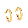 Pendientes Europeos y Americanos de Metal Dorado de 18 Quilates con Forma de C, Pendientes de Alta Gama, Estilo Minimalista Versátil, Pendientes de Acero Inoxidable, Transfronterizo