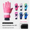Luvas de Esqui de Inverno para Crianças com Cordão para Idades de 3 a 9 Anos, Forradas com Lã, à Prova de Vento, Quentes, Antiderrapantes, Adequadas para Meninos e Meninas, para Esportes e Ciclismo