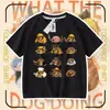 2026 Ropa para Perro Mi Cuchillo y Escudo Camiseta de Algodón Puro Manga Corta Shiba Inu Divertido Paquete de Emoticonos Abstractos Top para Niños y Adolescentes