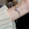 Pulsera de Diamantes de Arco de Nicho de Alta Gama para Mujer, Lujo Accesible y Versátil Pulsera Ins, Joyería de Mano Popular para Estudiantes 2025
