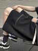 Pantalones cortos de verano para hombre, estilo americano, retro, de moda, marca Ruffian Shuai, de calle, talla grande, con cremallera, holgados, rectos, informales
