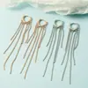 Pendientes largos de borla estilo coreano y japonés, elegantes y estilizan para caras redondas, pendientes de hueso de serpiente en forma de corazón, populares entre las influencers femeninas