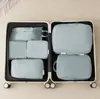 Conjunto de 6 Peças de Cubos Organizadores de Mala de Viagem Impermeáveis Encaixam em Mala de 20 a 24 Polegadas