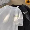 Camiseta Retro Americana de Calle de Peso Pesado de Manga Corta para Hombre, Top Juvenil Informal de Verano a la Moda con Estampado y Cuello Redondo