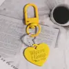 Colgante de Metal con Forma de Corazón Inglés Colorido Llavero Color Caramelo Accesorio con Forma de Corazón Hebilla de Puerta Decoración DIY