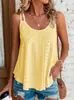 2023 Camisola de Hombro Cruzada Europea y Americana Estación Independiente de Amazon Cuello Redondo Jacquard Sin Mangas Camisa Base para Mujer