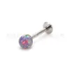 Comercio electrónico transfronterizo explosivos aretes de labio con rosca interna Opal aretes de tres garras con bola incrustada aretes de bola de cobre aretes para la lengua
