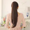 Coleta de Peluca Larga Estilo Pinza de Agarre Falsa Coleta Falsa Realista Pinza de Tigre Cabello Liso Ligeramente Rizado Hebilla Interior Coleta