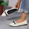 Comercio exterior transfronterizo talla grande otoño 2026 nuevos zapatos planos sin cordones para mujer con lunares y lazo