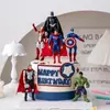 Decoración de Pastel de Avengers Iron Man Thor Hulk Capitán Niños Niño Bebé Topper de Cumpleaños