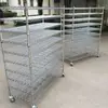 Estante de Malla de Alambre Cromado Ocho Niveles con Ruedas Almacén Móvil Color Acero Inoxidable Estante de Secado para el Hogar Multicapa