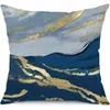 Funda de almohada de lino con estampado de arena azul, producto nuevo de Amazon transfronterizo, cojín decorativo para el hogar, sofá, mesita de noche