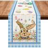 Camino de Mesa Personalizado de Conejo Lindo para Pascua Transfronterizo para Sala de Estar y Mesa de Comedor del Hogar Decoración Festiva Mantel Impermeable Venta al por Mayor