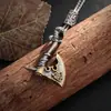 Colar Transfronteiriço Retrô Viking Nó Triângulo Machado Pingente de Aço Inoxidável Moda Liga Colar Viking Punk Hip-Hop