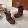 Botas de Vaquero Occidentales Estilo Maillard Retro para Niñas 2026 Otoño/Invierno Nuevos Zapatos para Niños Comercio Exterior Hebilla de Cuero Botas de Gamuza