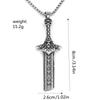 Personalidad Vikinga Odin Colgante de Espada de Moda Doble Cara Acero de Titanio Accesorios para Hombres Venta al por Mayor Decoración de Espada Dios de la Guerra Versátil
