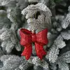 Nuevas decoraciones de Navidad, colgantes de lazo para manualidades con purpurina, colgantes de decoración para árbol de Navidad con gemas de plástico, transfronterizo
