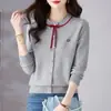 Suéter de Tricô Elegante com Gola Redonda para Mulheres, Colete Pulôver com Toque de Luxo, Blusa Tendência para Mães de Meia-Idade e Idosas