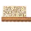 Accesorios para joyería DIY forma de celosía de ventana hueca de madera manualidades en madera lugar de decoración 5 juegos