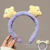 Tiara Fofa de Pelúcia Estrela 2025 Nova Tiara para Lavar o Rosto Grampo de Cabelo para Maquiagem Acessório de Cabelo Infantil Inverno Prensa de Cabelo Antiderrapante