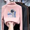 Camiseta de base masculina 2026 novo estilo primavera, outono e inverno camiseta de base de fleece de gola alta masculina top interno de bebê