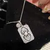 Colar Pingente de Zircônia Integral de Luxo Leve de Alta Qualidade para Mulheres, Novo Estilo Chinês Retro Moda Versátil Gargantilha Corrente Clavícula