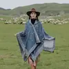 Chal bohemio, capa exótica para mujer, adecuada para viajes a Xinjiang, excursiones por la pradera y sesiones de fotos, capa exterior de estilo étnico