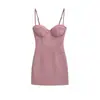 Vestido de Lino de Doble Cara para Chica Atractiva con Cintura Ajustada y Tirantes Nuevo Estilo Primavera/Verano 2026 Vestido Sexy de Línea A con Copas Falda Corta