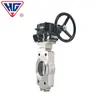 Válvula de Mariposa Abrazadera Estándar Americano Shanghai Hugong D373W-300Lbp Acero Inoxidable Válvula de Mariposa Turbo Accionada de Tres Excentricidades
