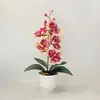 Arreglo de Flores Artificiales con Cinco Orquídeas Phalaenopsis, Material PU, Tacto Real, Planta Artificial en Maceta, Decoración para el Hogar, Adorno de Vegetación Artificial