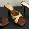 Zapatos de tacón alto blancos elegantes estilo francés para mujer, nuevo modelo de verano con tacones finos, punta cuadrada, sandalias destalonadas