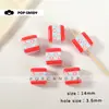 Cuadrado Acrílico Manzana Puntos Lunares Cuadros Flor Pequeña Dibujo Animado Hecho a Mano DIY Cadena para Teléfono Bolsita Colgante Accesorios Cuentas