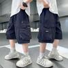 Bermuda Infantil Verão Estilo Fino 2026 Novo Modelo para Crianças Maiores Roupa de Verão Calça Média Infantil Roupa de Trabalho Calça Casual de Cinco Pontos Infantil