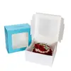 Cajas de Empaque para Postres Estilo Occidental Transfronterizas, Cajas para Pasteles, Cajas de Empaque para Pasteles de Capas de Mousse, Cajas con Ventana Transparente 6 8 10 pulgadas Mayoreo