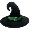 Sombrero de Halloween Sombrero de Bruja de Halloween Sombrero de Pico con Cinta Negra y Hebilla Plateada Sombrero de Carnaval Sombrero para Disfraz de Festival