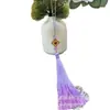 Venta Directa de Fábrica Colgante de Borla de Trébol de Cuatro Hojas Cloisonné Estilo Chino Hanfu Botón a Presión Línea Fina Borla Vertical Accesorio