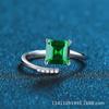 Moda Simple de Comercio Electrónico Transfronterizo Anillo de Plata de Ley S925 Circonio Nano Verde Circonio Rojo Anillo Ajustable Abierto para Mujer Joyería