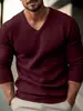 Ropa de punto para hombre de Europa y América, nueva para otoño e invierno, cuello en V, ajustada, fina, de manga larga, suéter para hombre, camisa base