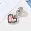 Colgante Corazón Arcoíris de Amazon Pulsera Colorida de Cuerda Roja Corazón Personalizado Colgante de Joyería DIY en Stock