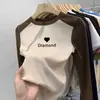 De Rong Infantil Menina Crianças Médias e Grandes Camada Interna Patchwork Manga Longa Top Escovado Quente Estiloso Camada Base Outono Inverno Novidades